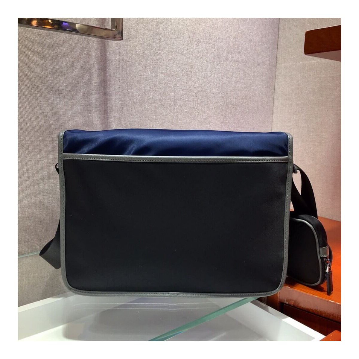 Prada Nylon Cross-Body Bag 2VD768 Blue/Black