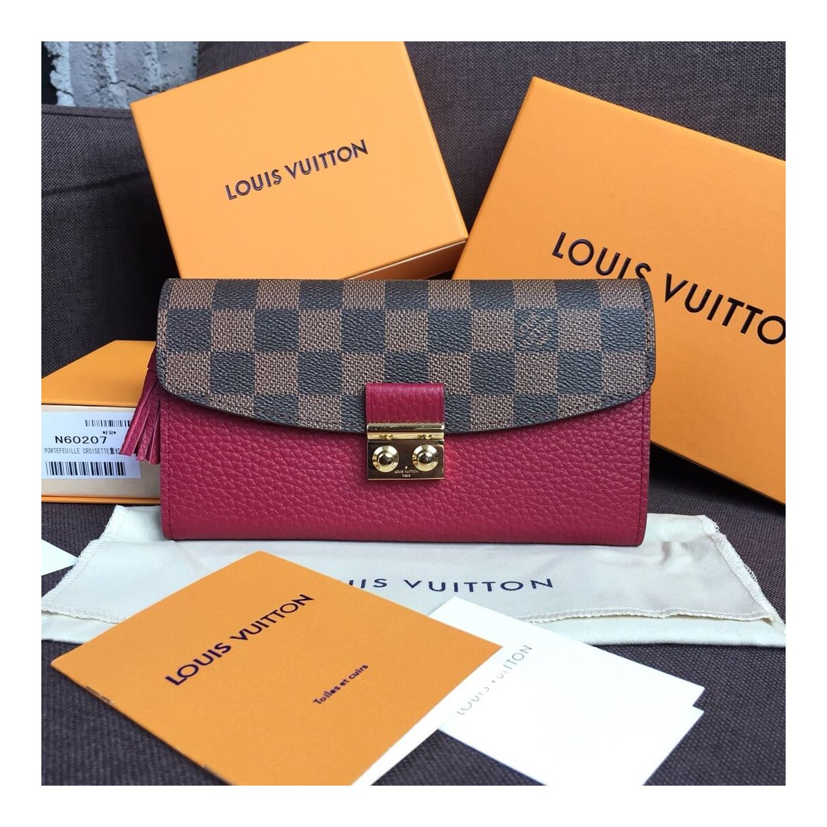 Louis Vuitton Damier Ebene Croisette Wallet N60207