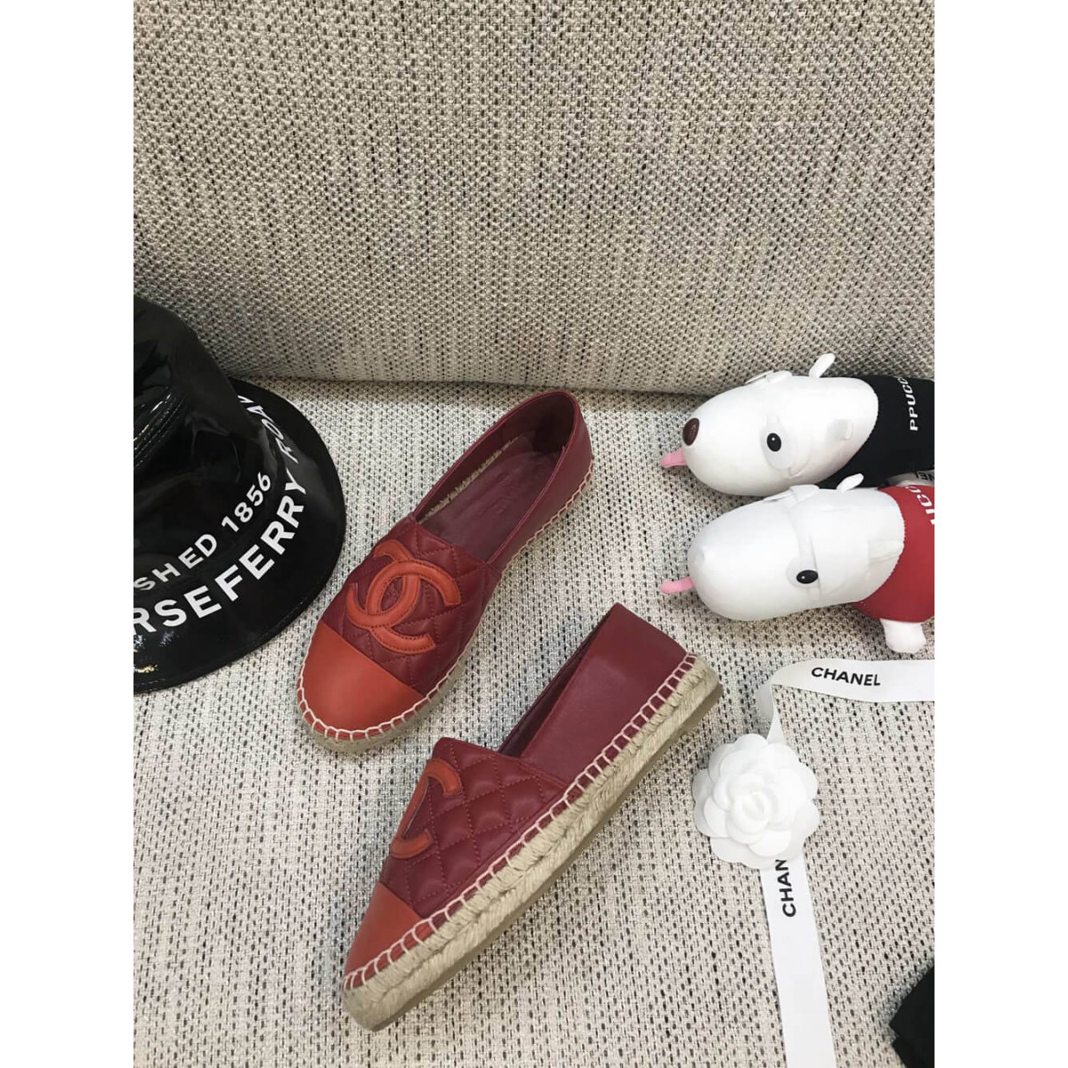 Chanel CC Quilted Espadrilles G29762 Burgundy