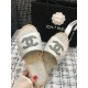 Chanel CC Quilted Mules G35604 White/Grey