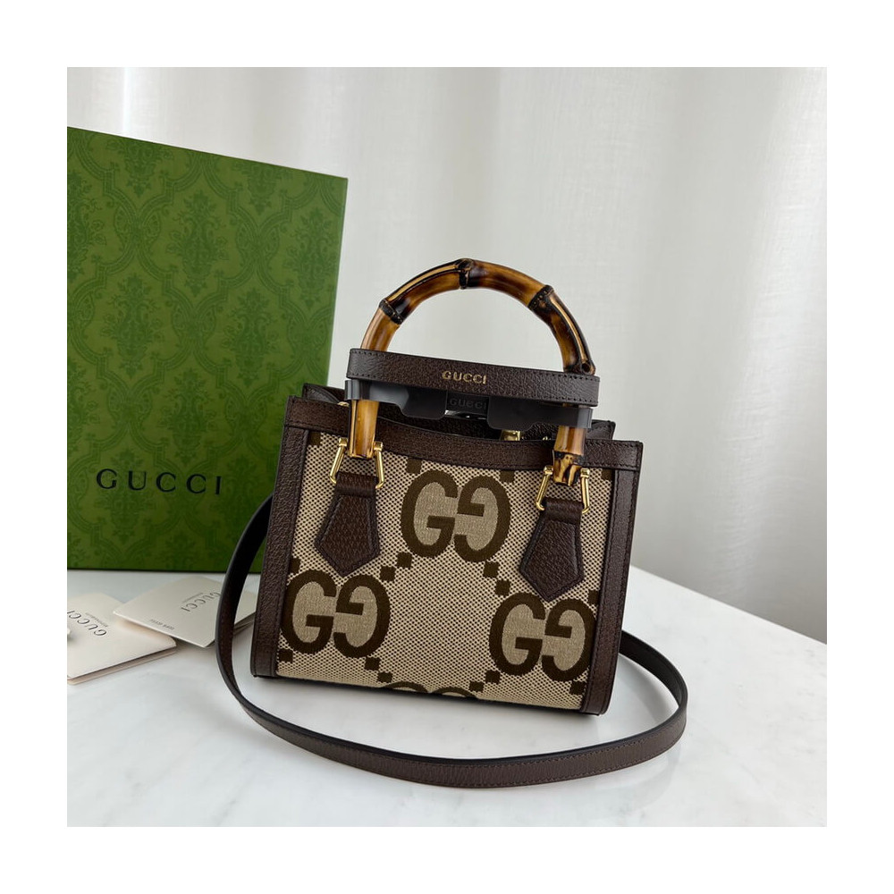 Gucci Diana Jumbo GG Mini Tote Bag 655661 Brown