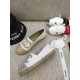 Chanel Tweed &amp; Patent Calfskin Espadrilles G29762 White/Apricot