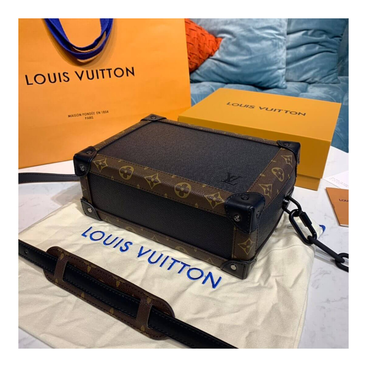 Louis Vuitton Monogram Taïga Leather Soft Trunk M53964