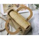 Christian Dior Medium Lady Dior Bag Natural Cannage Raffia M0565