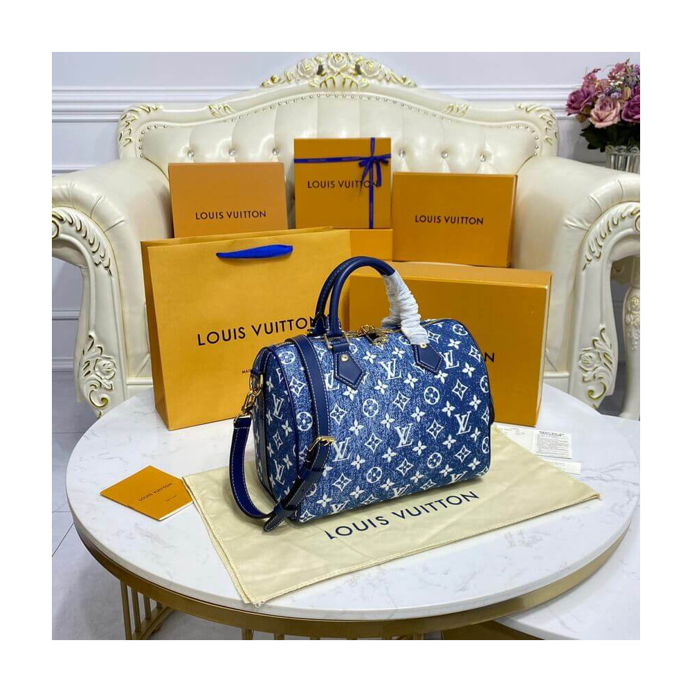 Louis Vuitton Monogram Jacquard Denim Speedy Bandouliere 25 M59609