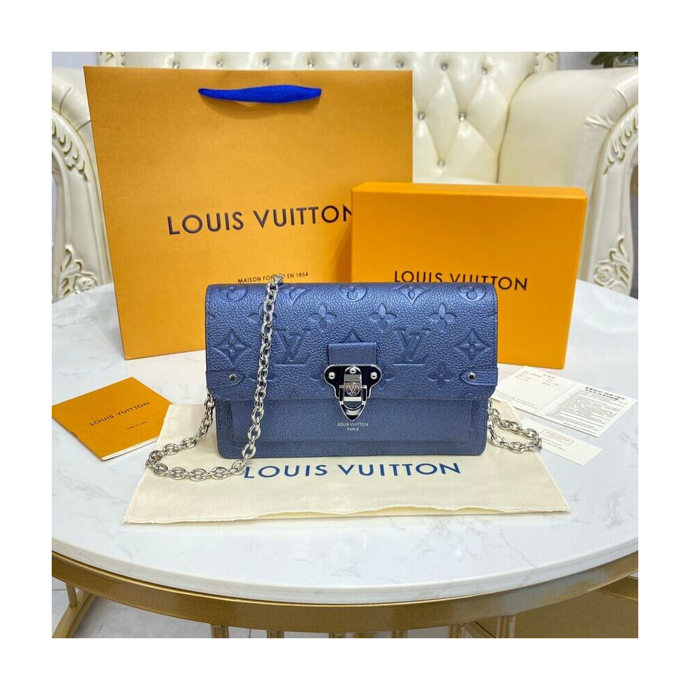 Louis Vuitton Vavin Chain Wallet M59077 Navy Nacre