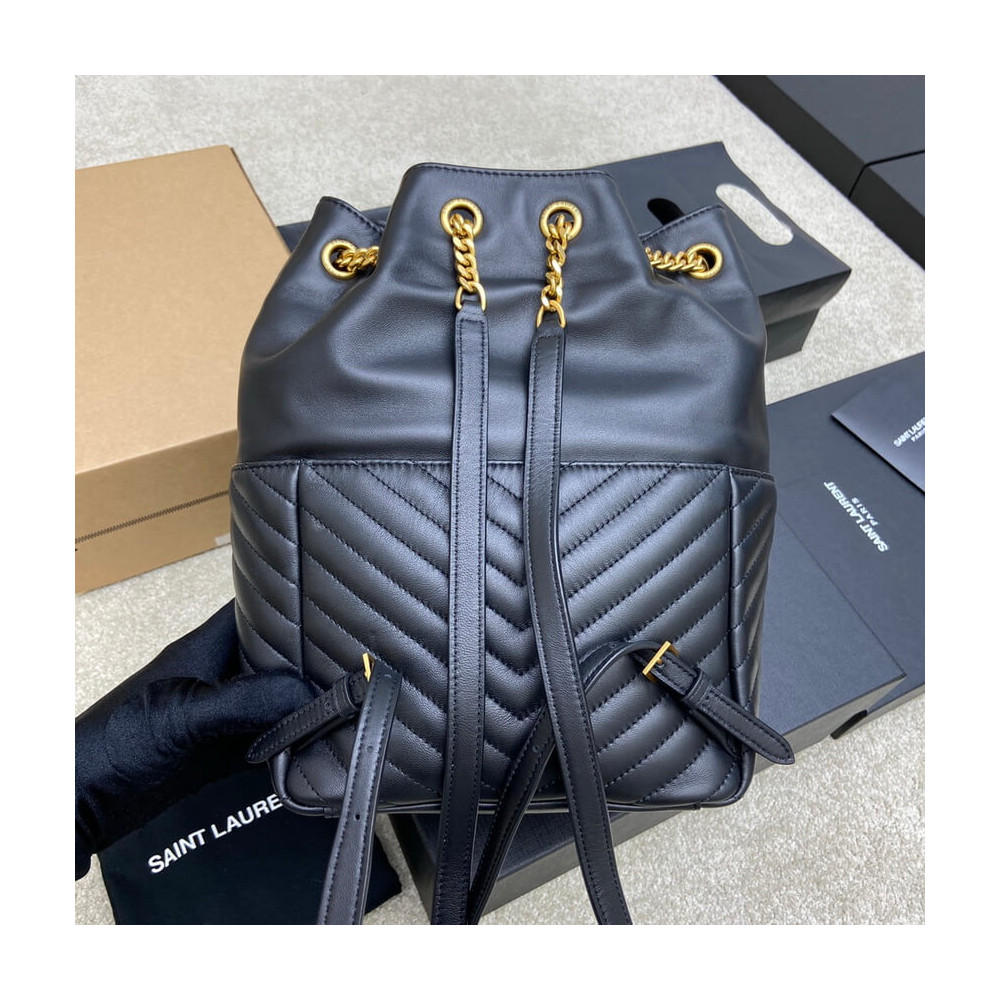 YSL Saint Laurent Joe Backpack 672609 In Black Lambskin