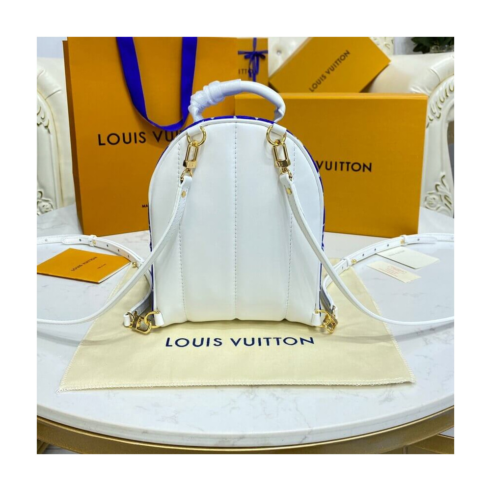 Louis Vuitton Monogram Jacquard Velvet Palm Springs Mini M46207 Blue