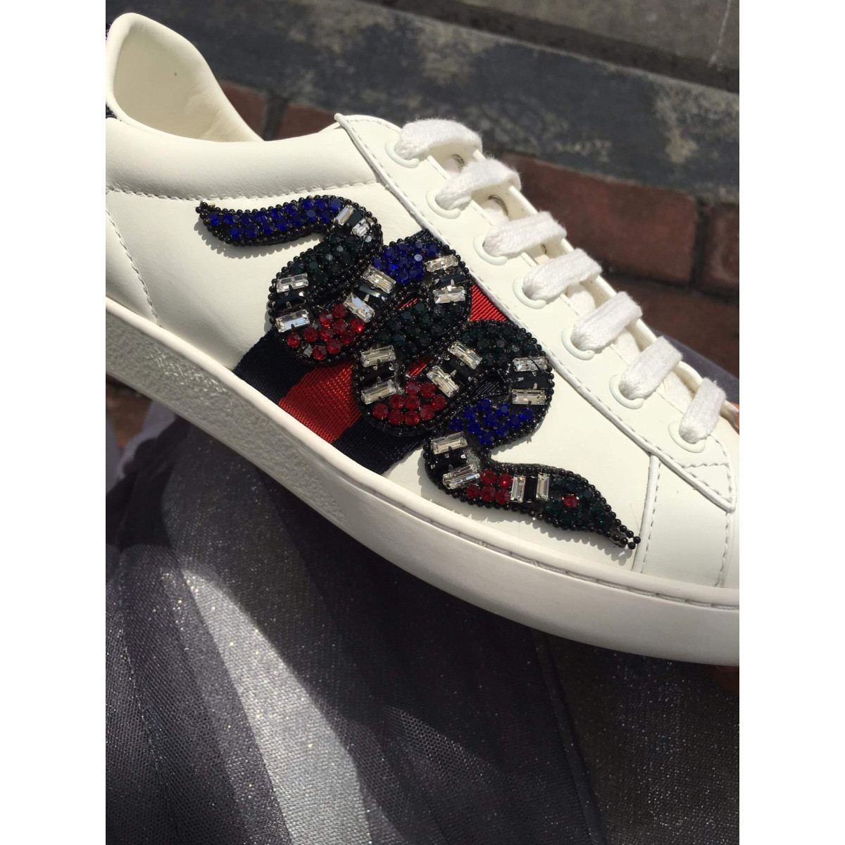 Gucci Ace Kingsnake Embroidered Sneaker 460203