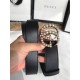 Gucci 30mm Leather Belt With Pearl Double G 453260