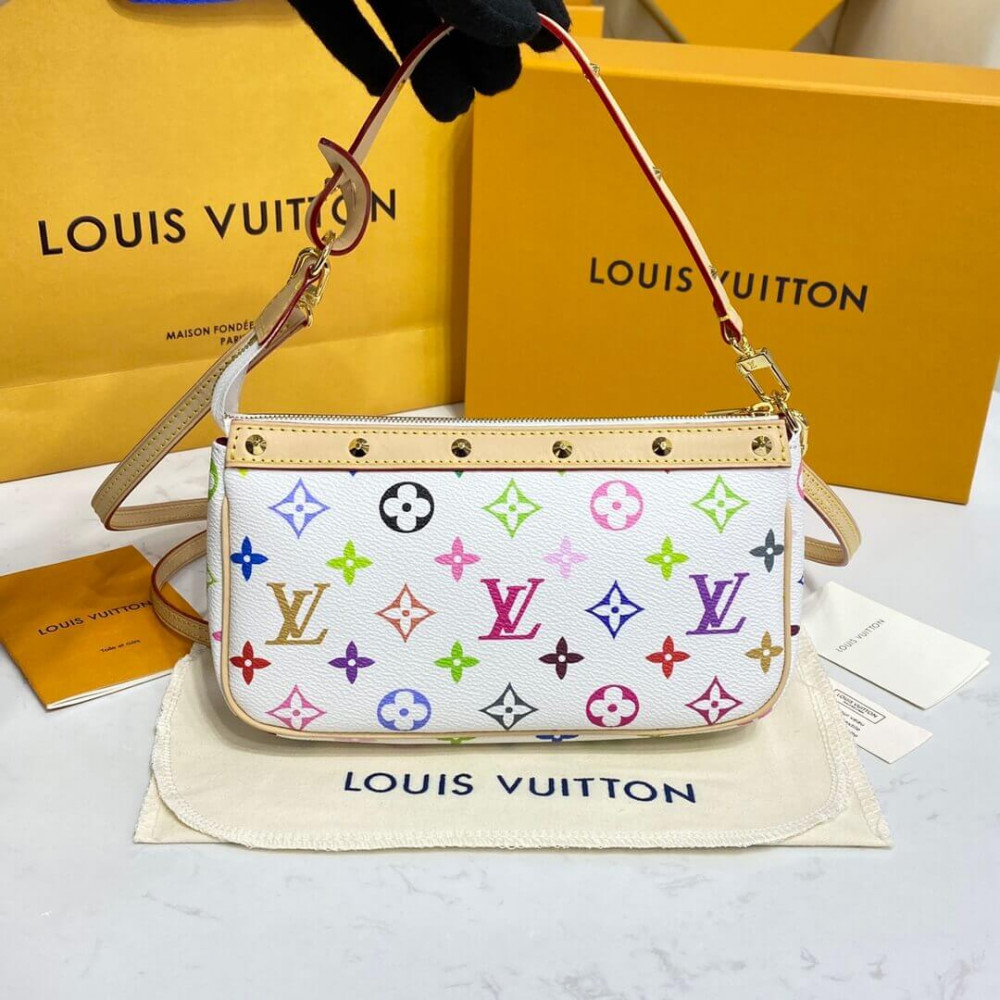 Louis Vuitton Multicolor Pochette Accessoires Pouch M92649 White