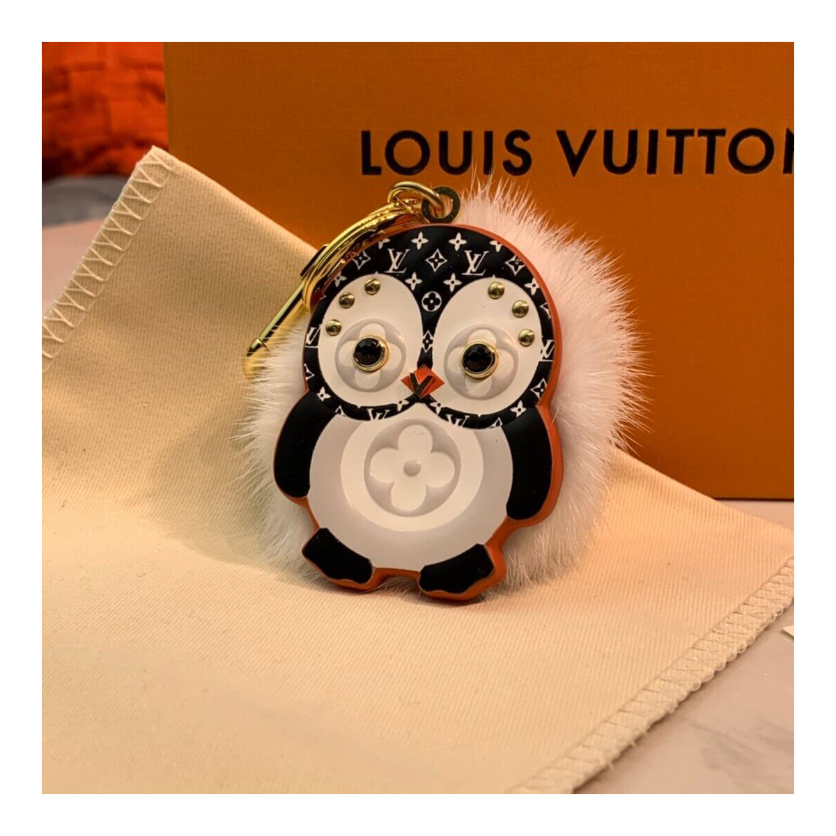 Louis Vuitton Penguin Fur Bag Charm And Key Holder M69007