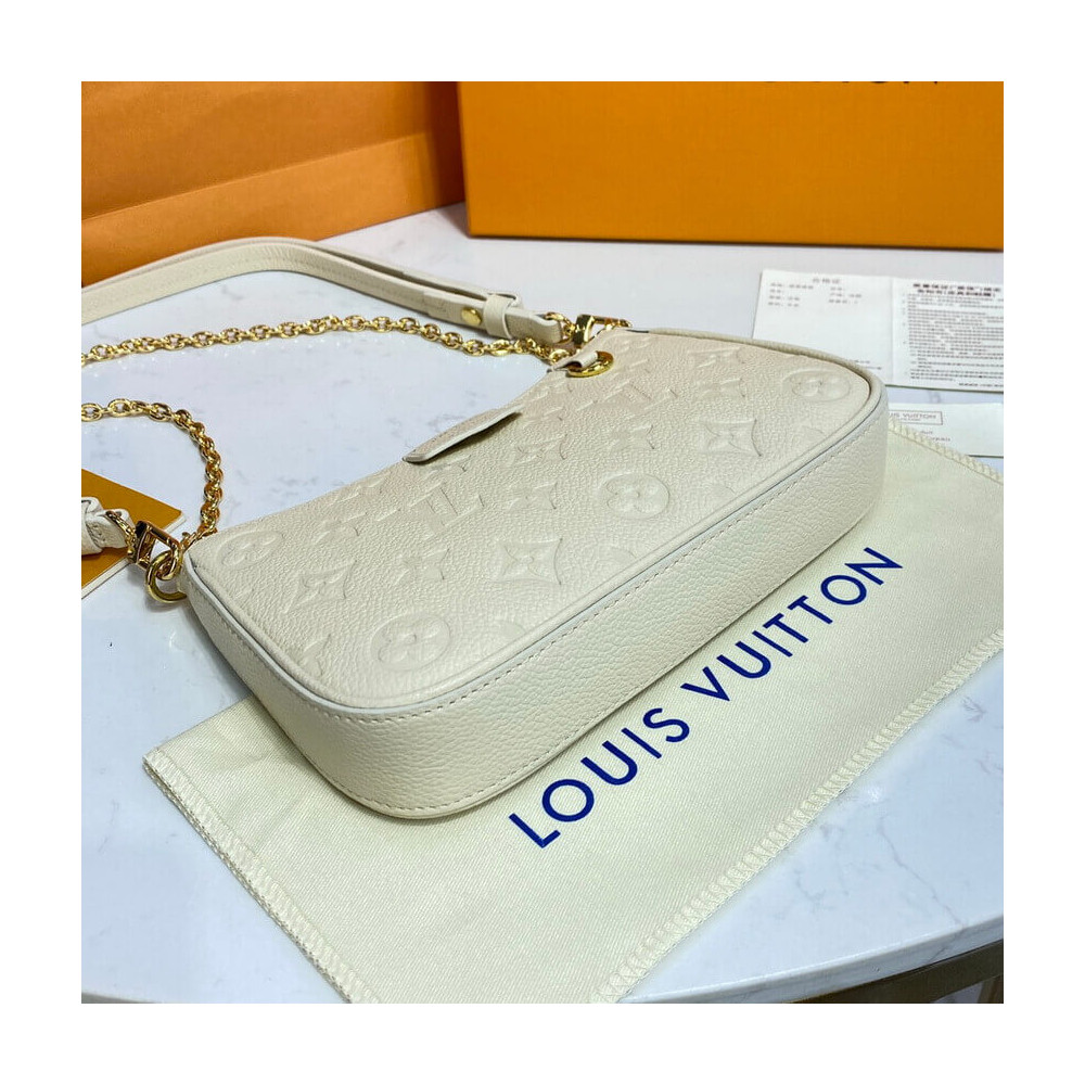 Louis Vuitton Monogram Empreinte Easy Pouch On Strap M81066 Creme