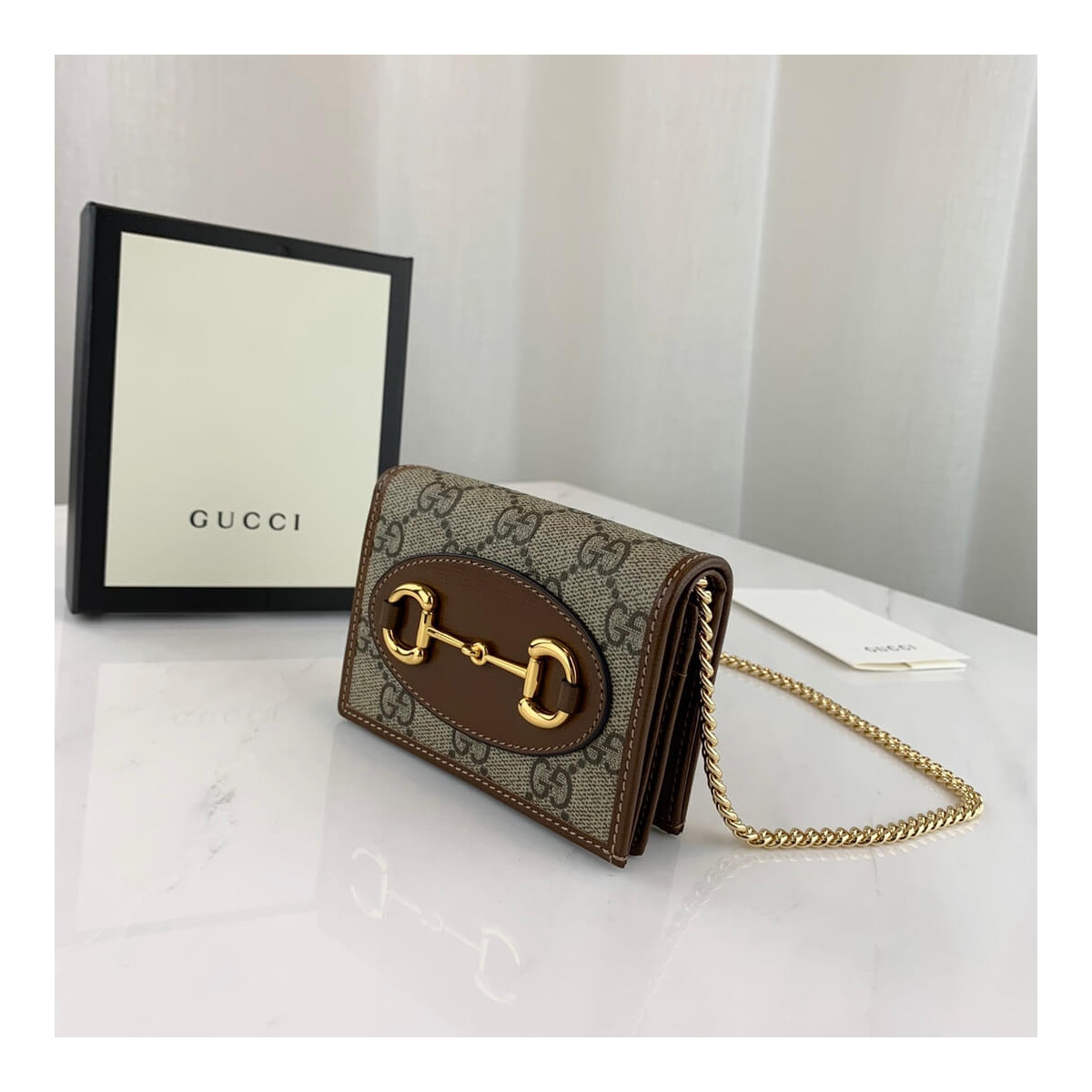 Gucci 1955 Horsebit GG Supreme With Chain Wallet 623180