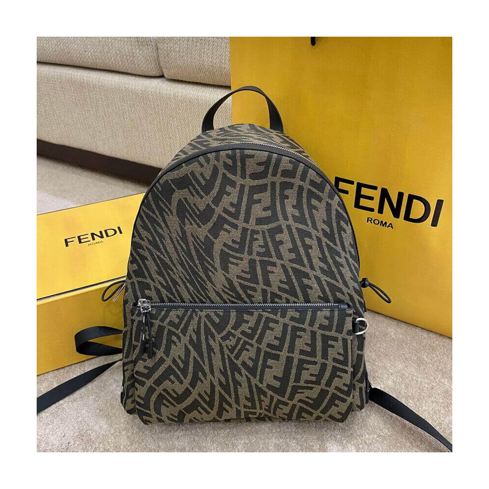 Fendi FF-Vertigo Jacquard Twill Backpack 1859487