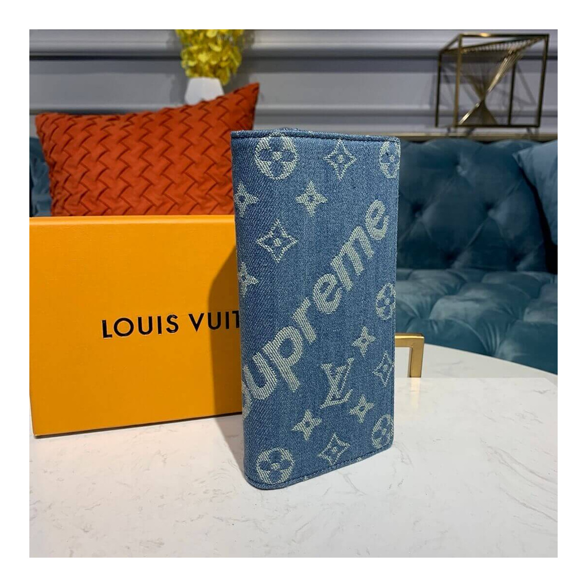 Louis Vuitton X Supreme Denim Brazza Wallet M66540