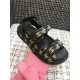 Chanel Velcro Sandals G31848 Black/Gold