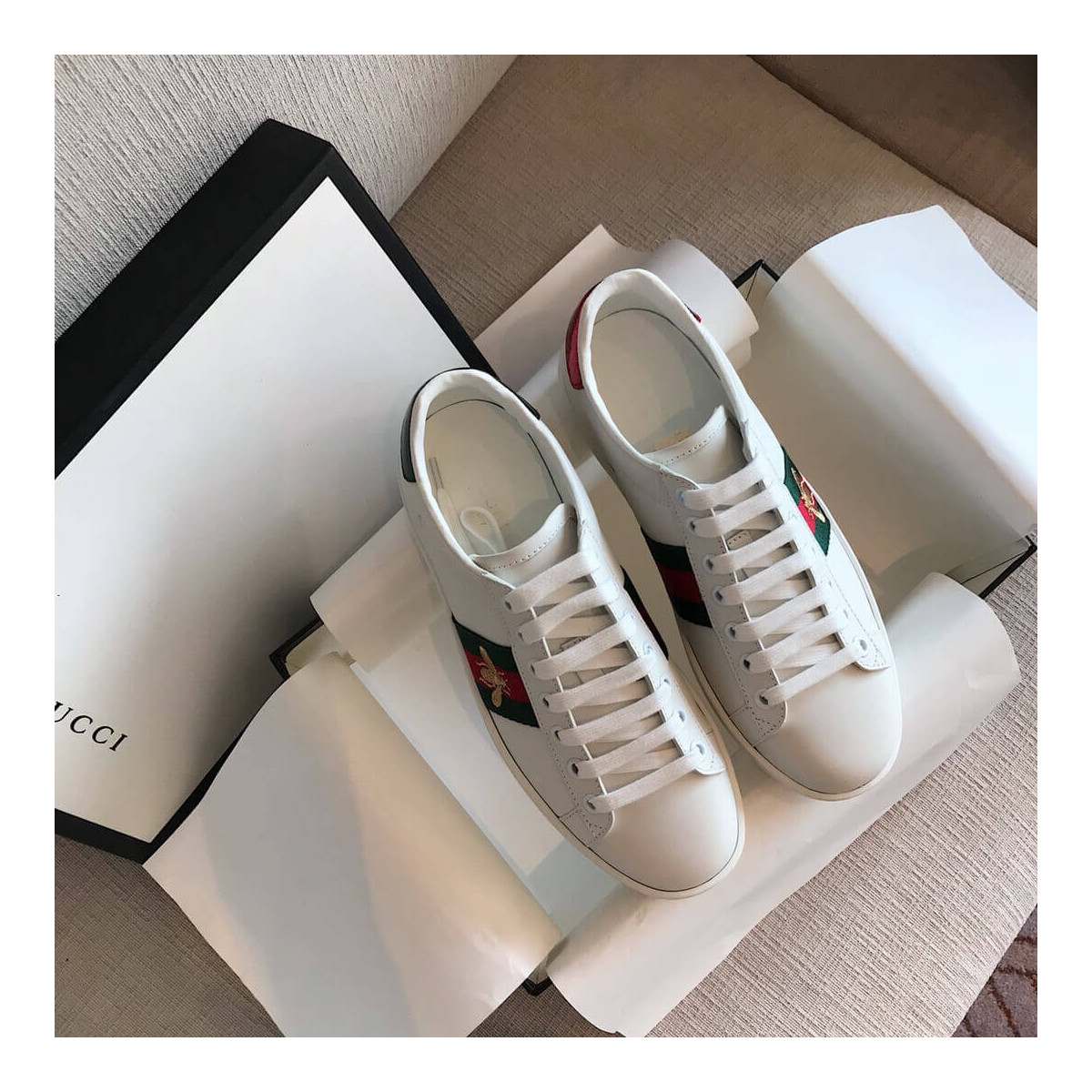 Gucci Ace Bee Embroidered Sneaker 431942