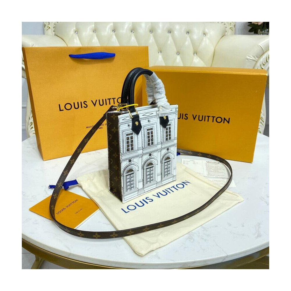 Louis Vuitton Printed Matte Calf Leather Petit Sac Plat M80991