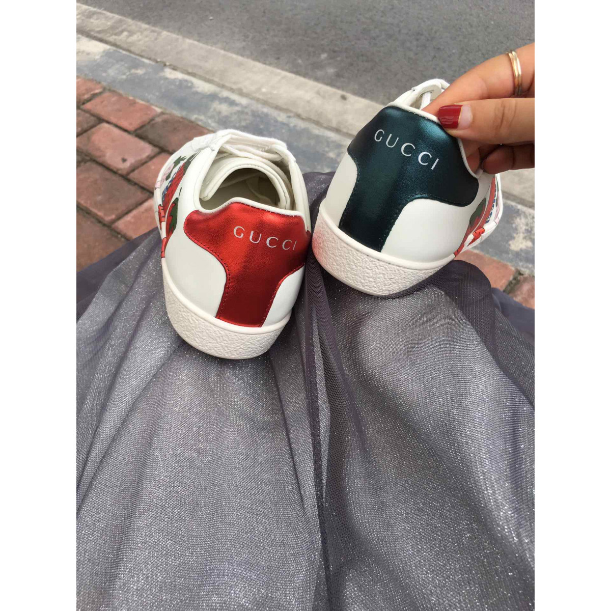 Gucci Ace Sneaker with Strawberry 577147