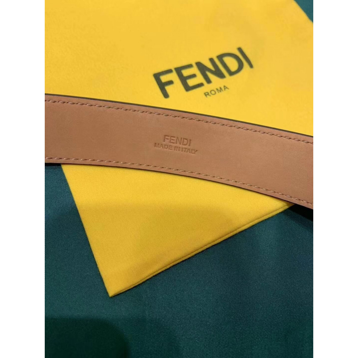 Fendi Baguette 30mm FF Buckle Belt 8C05311 Dzrk Coffee