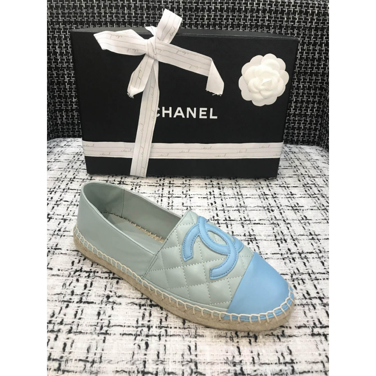 Chanel CC Quilted Espadrilles G29762 Blue