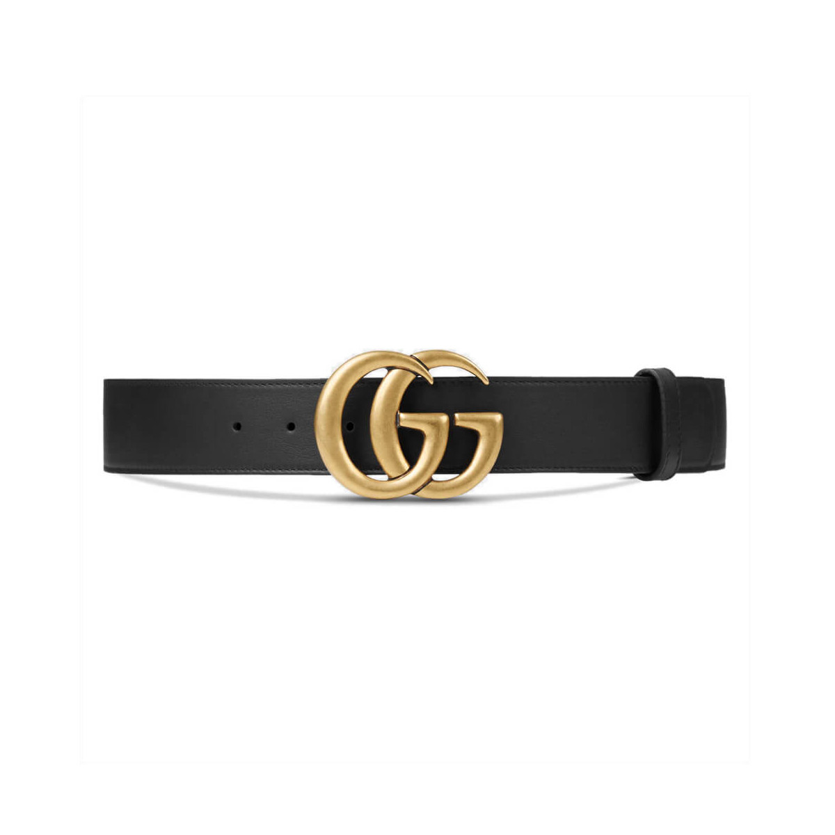 Gucci 40mm Leather Belt With Double G Buckle 400593