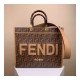 Fendi Medium Sunshine Shopper 8BH386 FF Glazed Fabric