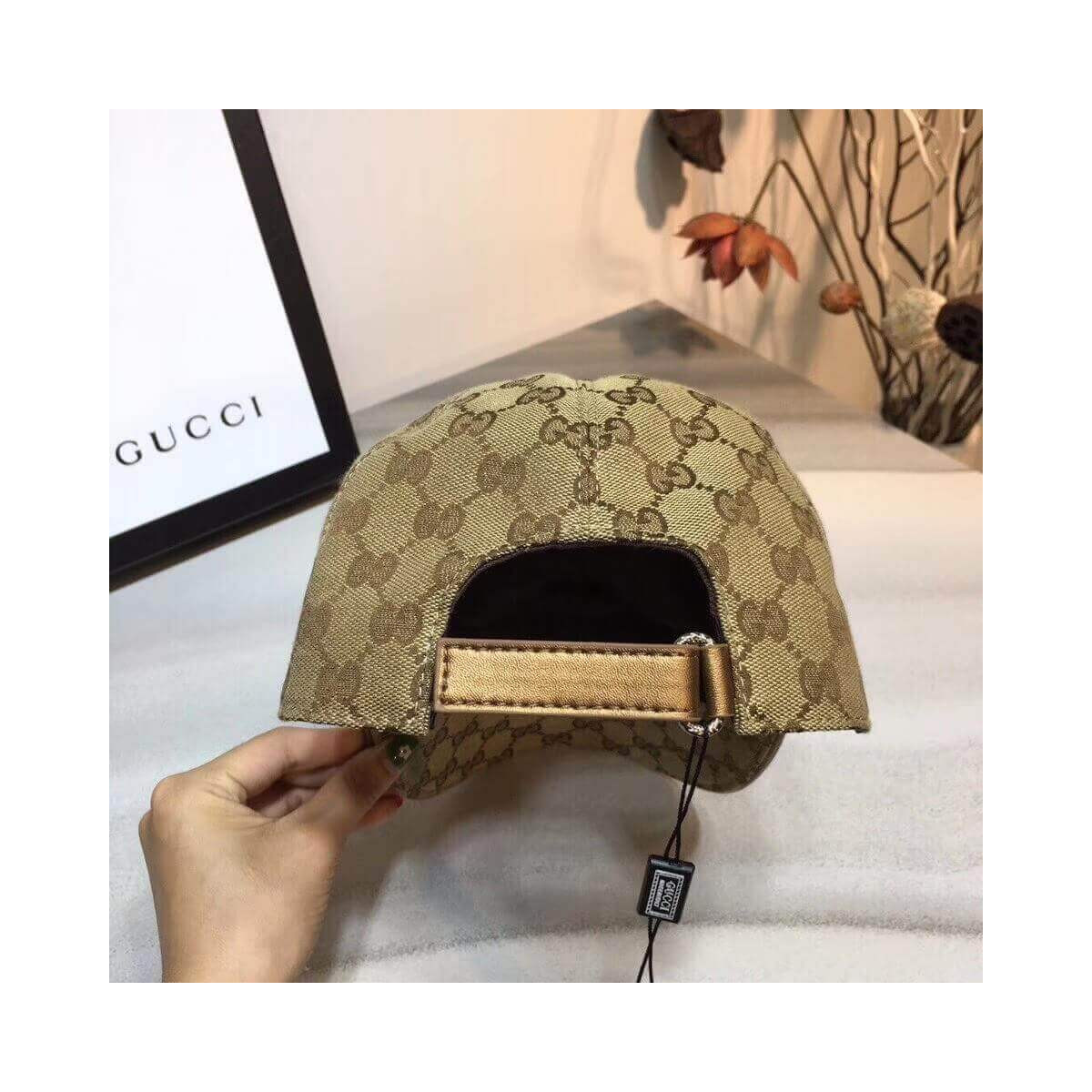 Gucci Original GG Canvas Baseball Hat With Web 200032