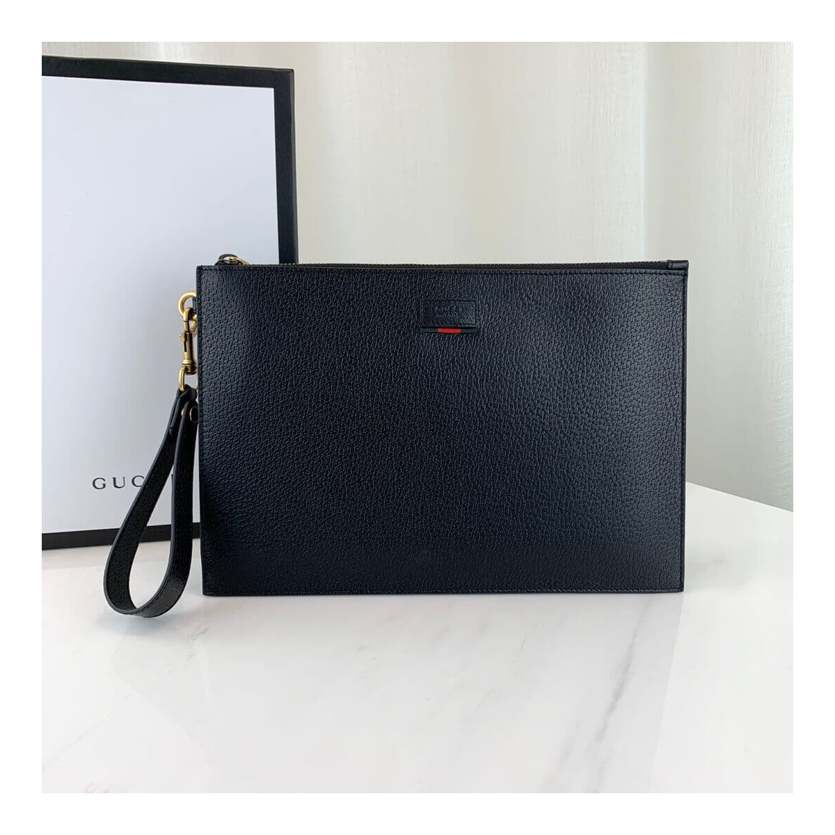 Gucci Leather Pouch With Web 428758