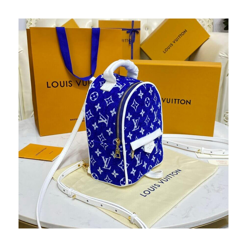 Louis Vuitton Monogram Jacquard Velvet Palm Springs Mini M46207 Blue