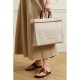 Fendi Medium Sunshine Tote Bag in Cream Canvas 8BH386