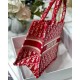 Christian Dior Small Book Tote Bag 26cm Oblique Embroidery Red