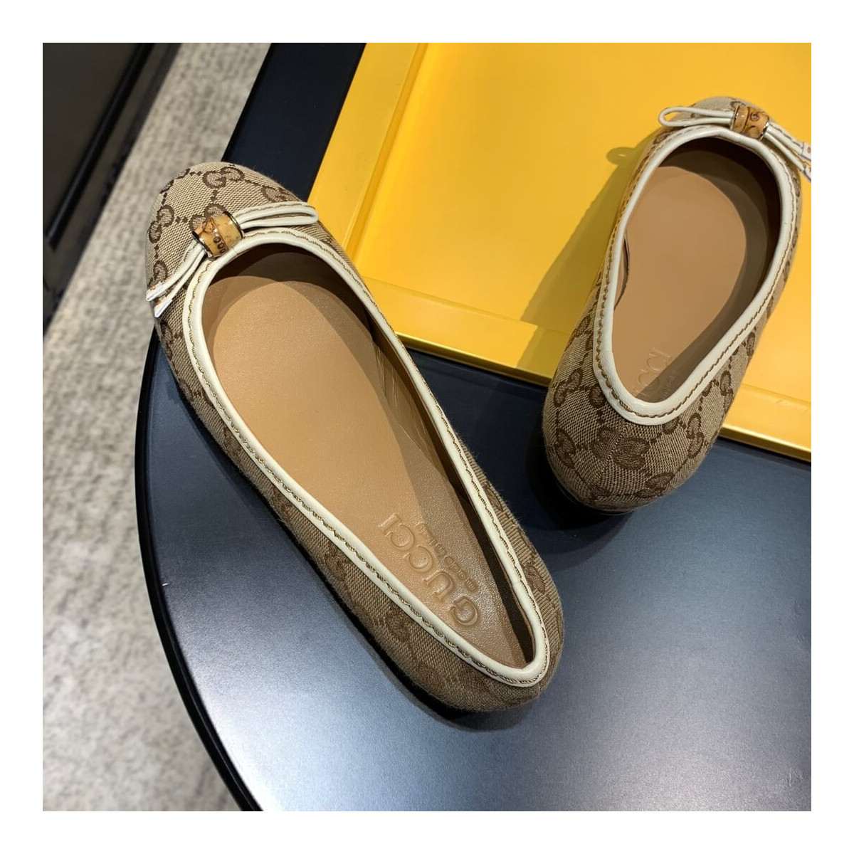 Gucci Canvas Ballerinas 423167 Apricot