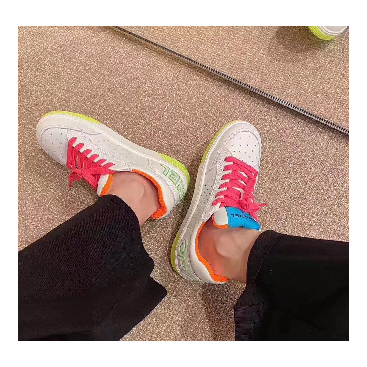 Chanel Rainbow Sneakers G35934 Fuchsia / Blue