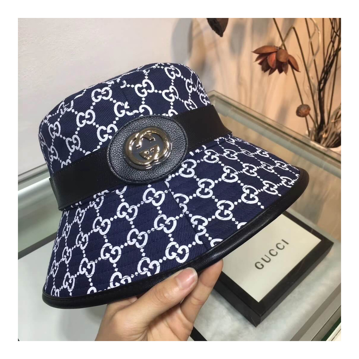 Gucci GG Canvas Bucket Hat With Double G 576587