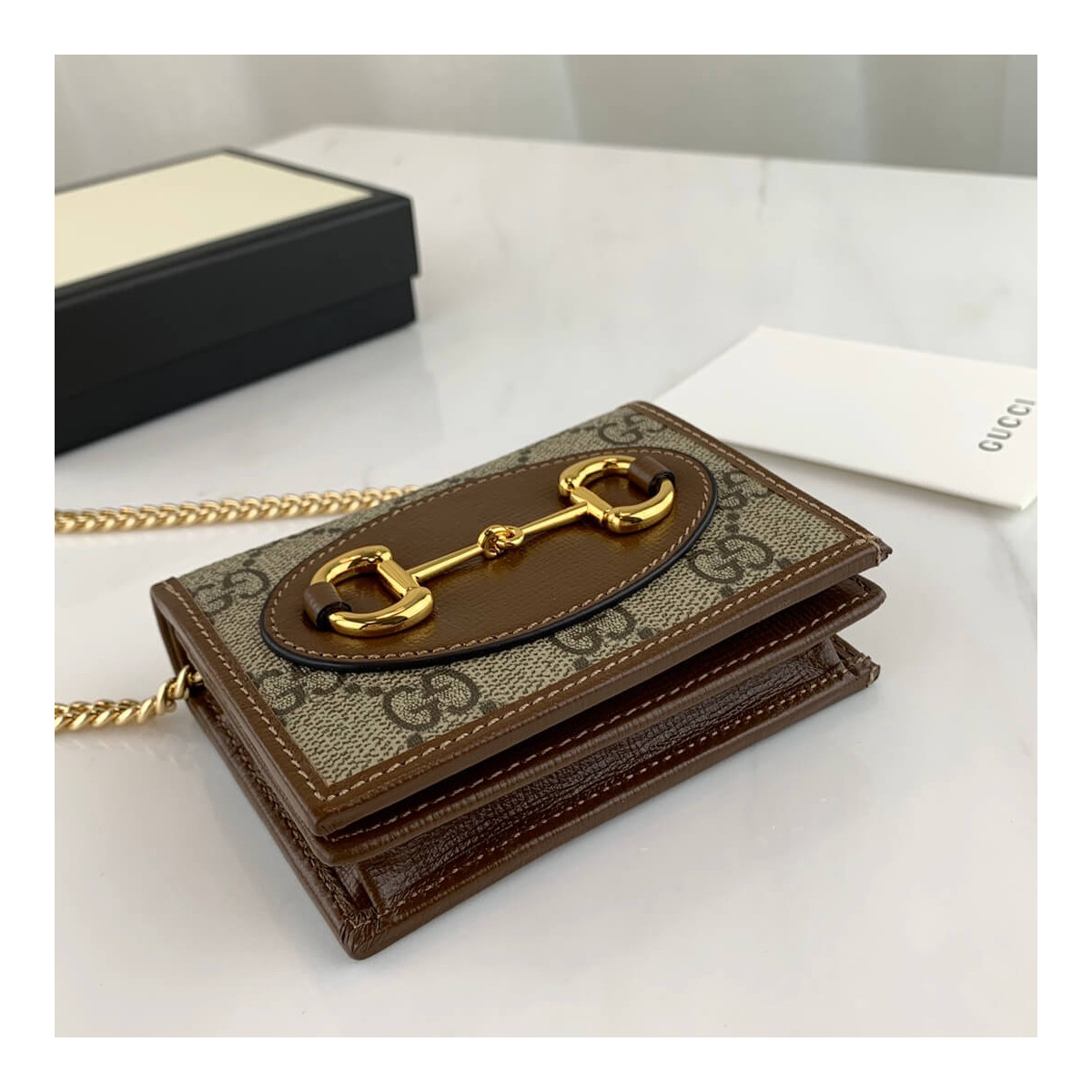 Gucci 1955 Horsebit GG Supreme With Chain Wallet 623180