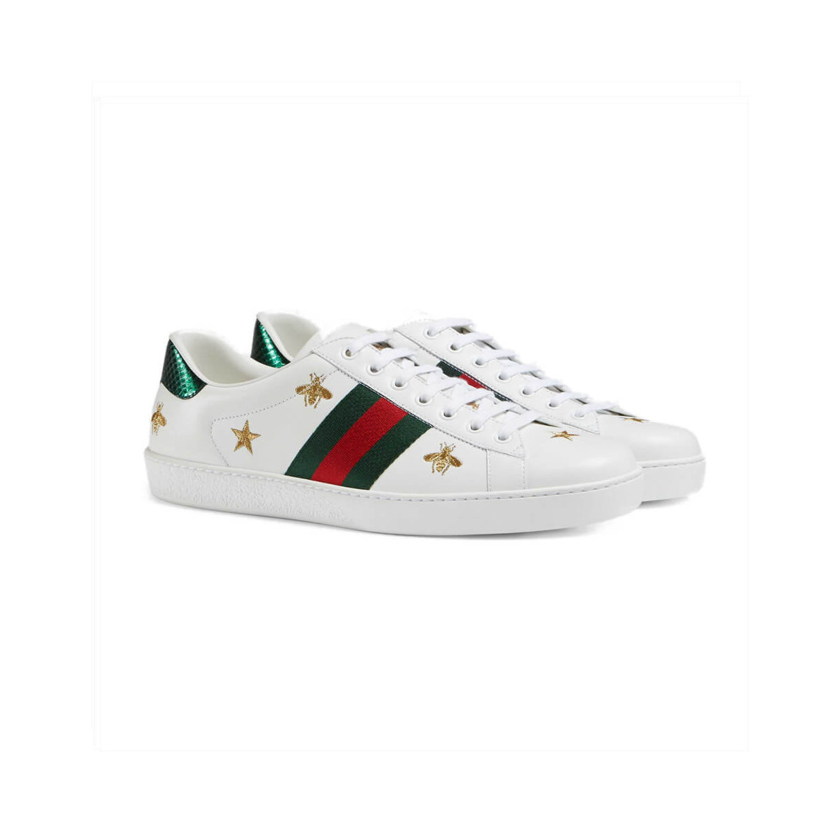 Gucci Ace Bee And Star Embroidered Sneaker 386750