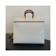 Fendi Large Sunshine Tote Bag in Cream Canvas 8BH372