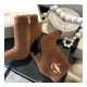 Jimmy Choo Shearling Ankle Bootie with Gold JC Logo 80259