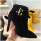 Jimmy Choo Shearling Ankle Bootie with Gold JC Logo 80259