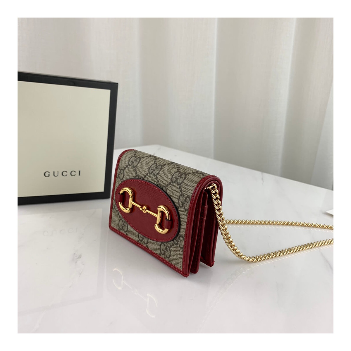 Gucci 1955 Horsebit GG Supreme With Chain Wallet 623180