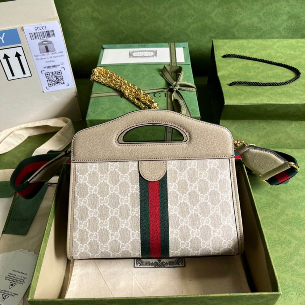 Gucci Ophidia Small Tote With Web 693724 White