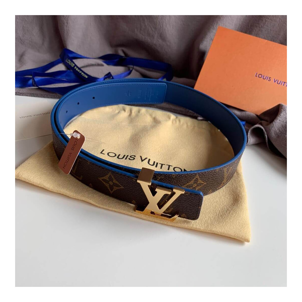 LV Escale LV Initiales 30mm Reversible Belt M0255W