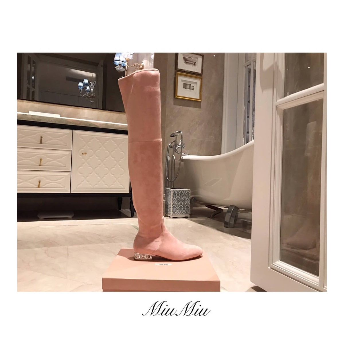 Miu Miu Hight Suede Boots 5W678G