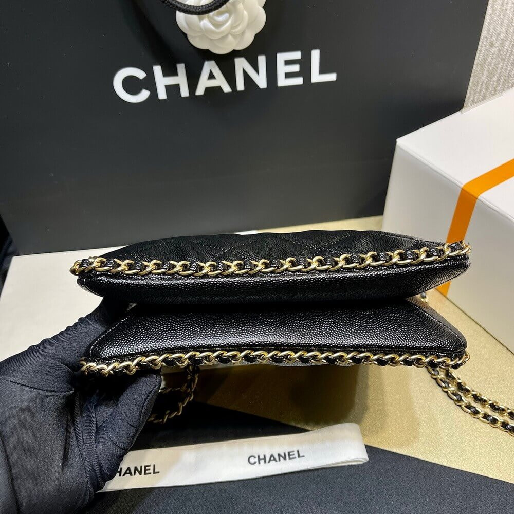 Chanel Small Tote in Black Grained Calfskin AS3470