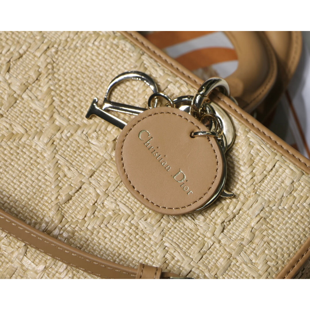 Christian Dior Lady D-Joy Bag Natural Cannage Raffia M05400