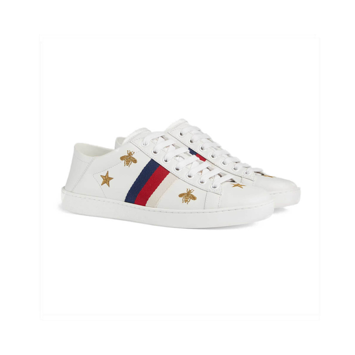 Gucci Ace Sneaker With Bees and Stars 498205