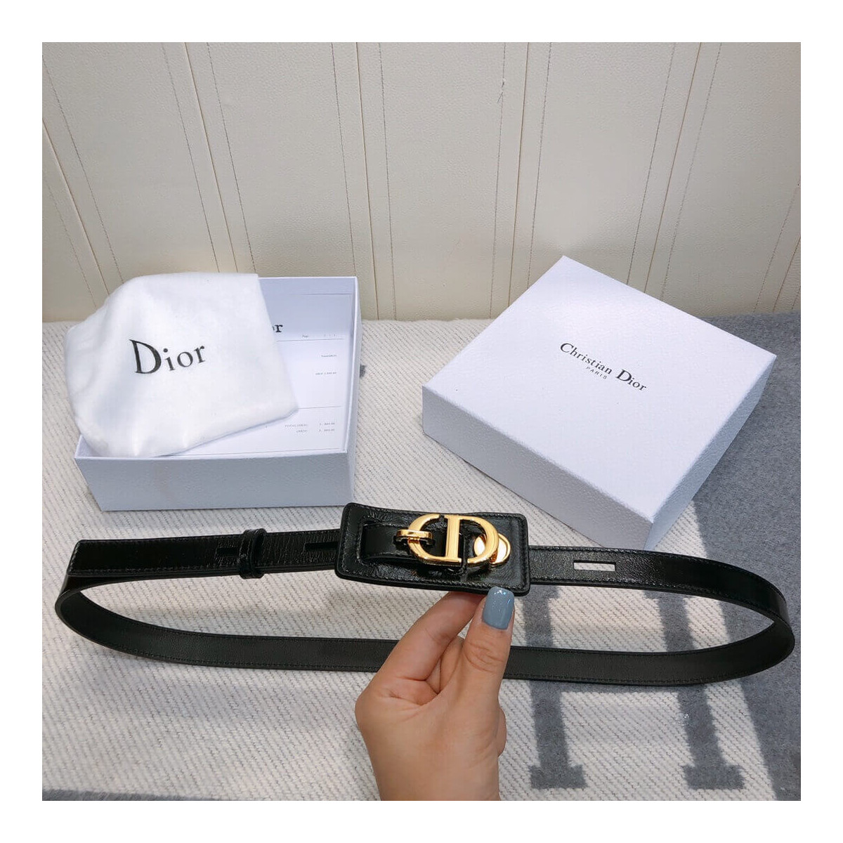 Christian Dior 30 Montaigne Lambskin Belt B0046