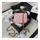 Chanel Enamel Handle Clutch with Chain in Grained Calfskin AP2758